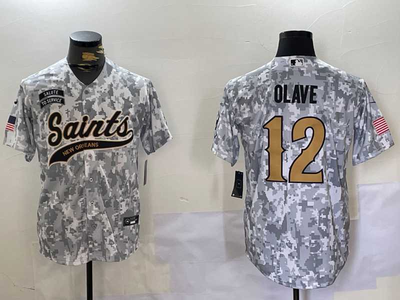 Men's New Orleans Saints #12 Chris Olave Arctic Camo 2024 Salute to Service Stitched Baseball Jersey,We sell and wholesale Men's New Orleans Saints #12 Chris Olave Arctic Camo 2024 Salute to Service Stitched Baseball Jersey on line form chian!